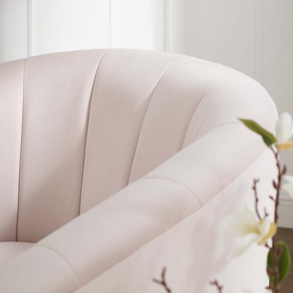 Prospect Channel Tufted Performance Velvet Armchair, Velvet, Pink, 18154