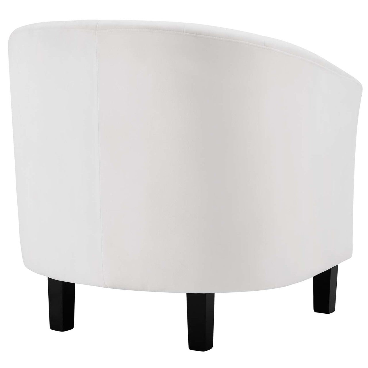 Prospect Channel Tufted Upholstered Velvet Armchair, Velvet Fabric, White 15353
