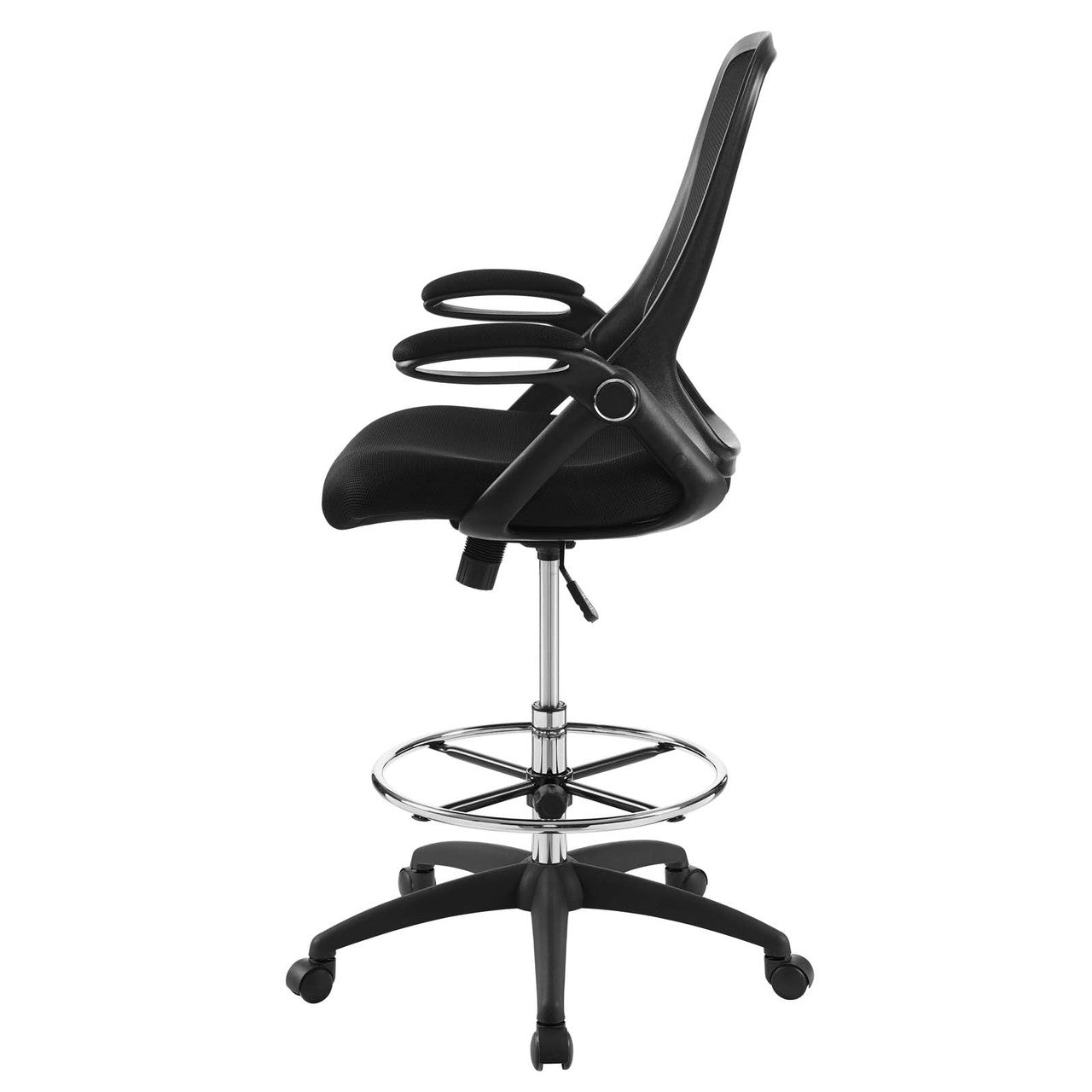 Assert Mesh Drafting Chair, Fabric, Black 15061