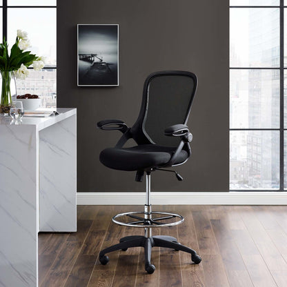 Assert Mesh Drafting Chair, Fabric, Black 15061