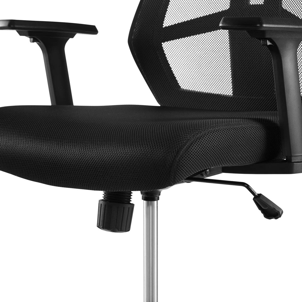 Extol Mesh Drafting Chair, Fabric, Black 15063