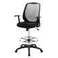 Intrepid Mesh Drafting Chair, Fabric, Black 15064