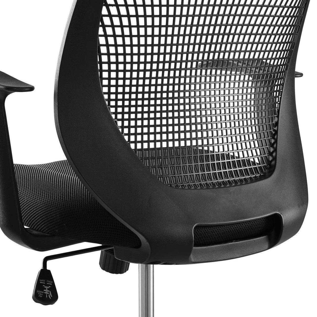 Intrepid Mesh Drafting Chair, Fabric, Black 15064