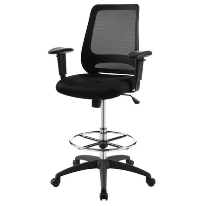Forge Mesh Drafting Chair, Fabric, Black 15066