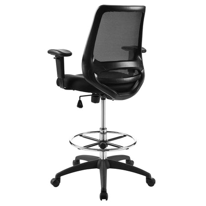 Forge Mesh Drafting Chair, Fabric, Black 15066