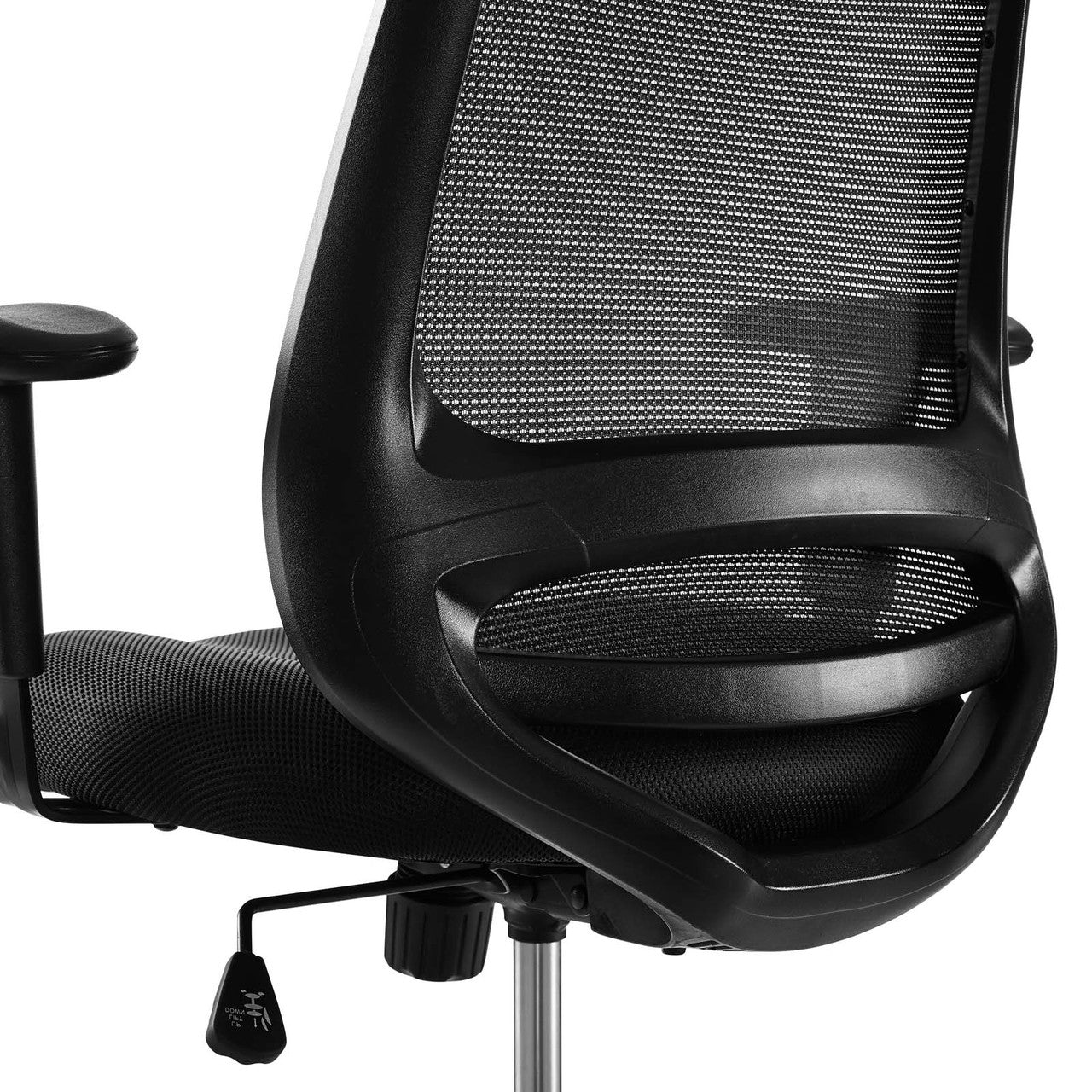 Forge Mesh Drafting Chair, Fabric, Black 15066