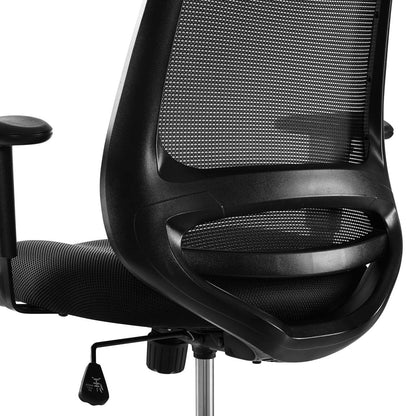 Forge Mesh Drafting Chair, Fabric, Black 15066