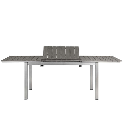 Shore 5 Piece Outdoor Patio Aluminum Outdoor Dining Set, Aluminum Metal Steel, Black 14245