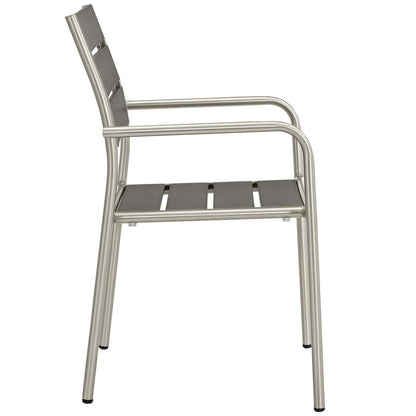 Shore 7 Piece Outdoor Patio Aluminum Outdoor Dining Set, Aluminum Metal Steel, Grey Gray 14246