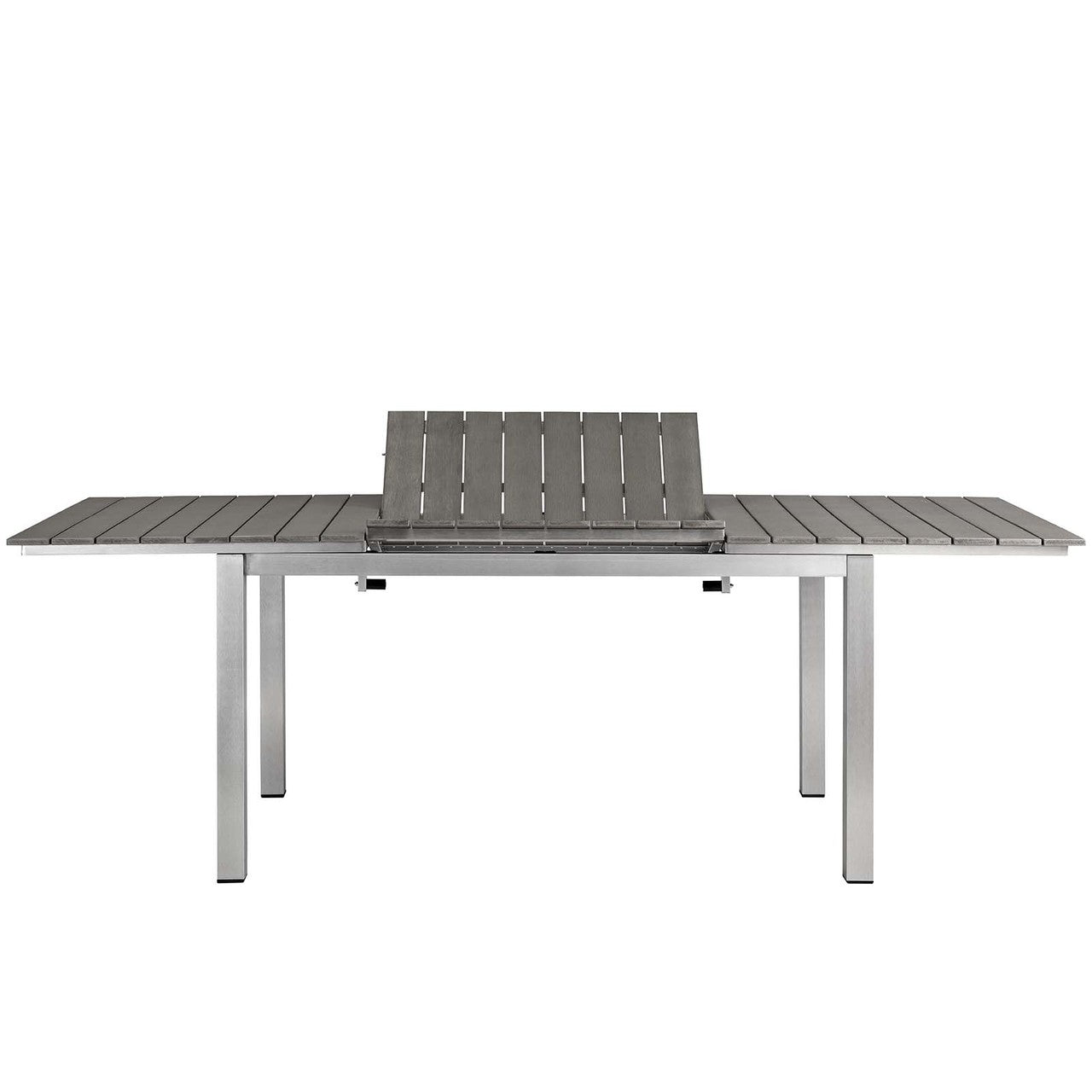 Shore 9 Piece Outdoor Patio Aluminum Outdoor Dining Set, Aluminum Metal Steel, Grey Gray 14248