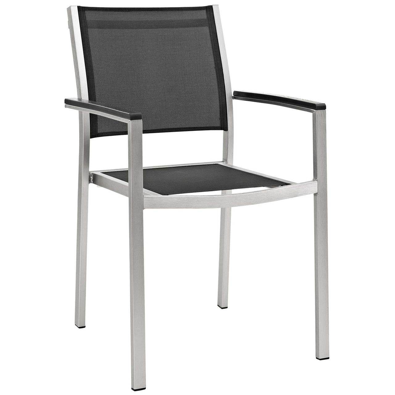 Shore 9 Piece Outdoor Patio Aluminum Outdoor Dining Set, Aluminum Metal Steel, Black 14249