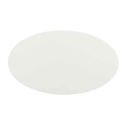 Lippa 48" Oval Dining Table, Metal Steel Wood, Gold White 15204