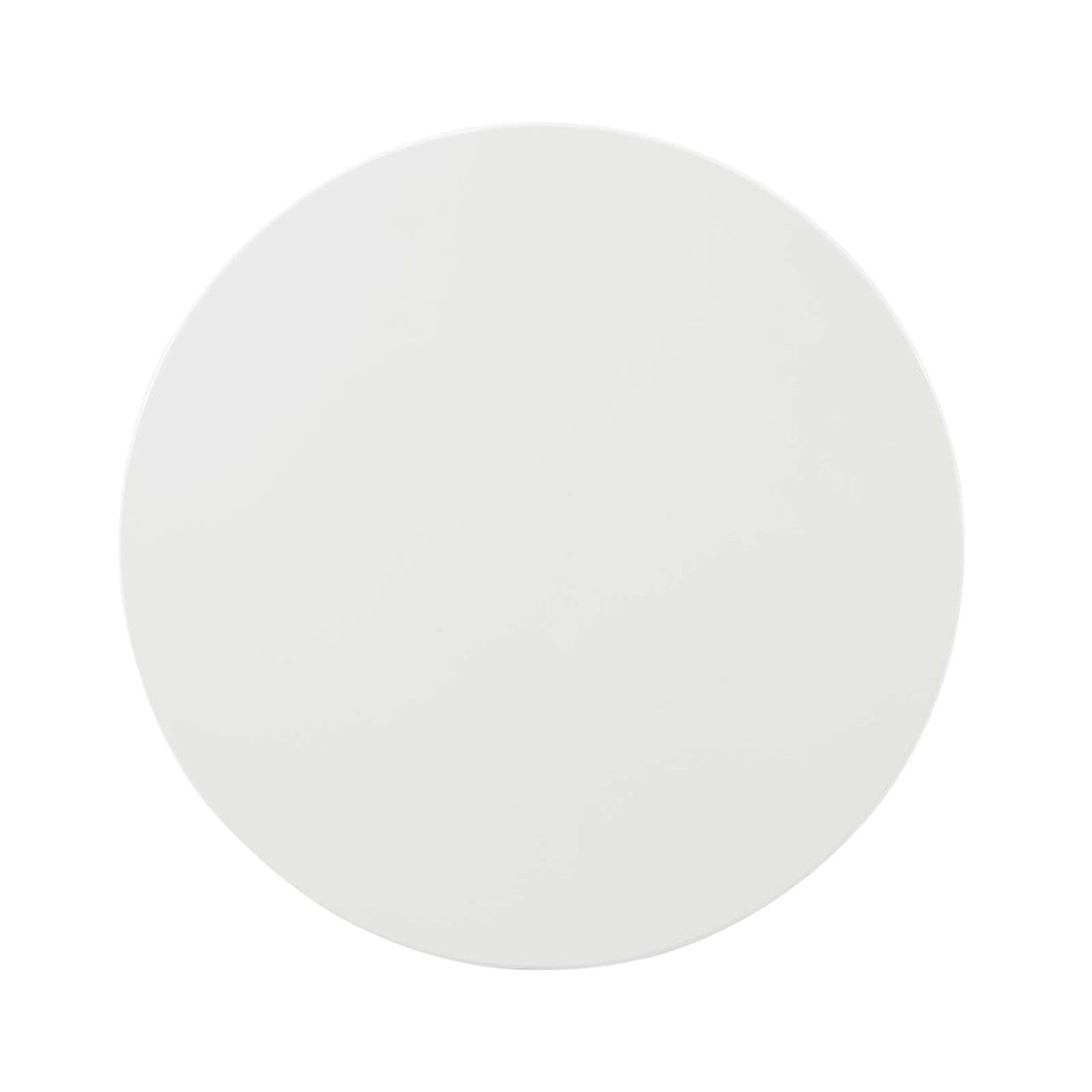 Lippa 28" Round Dining Table, Metal Steel Wood, White Rose Gold 14258