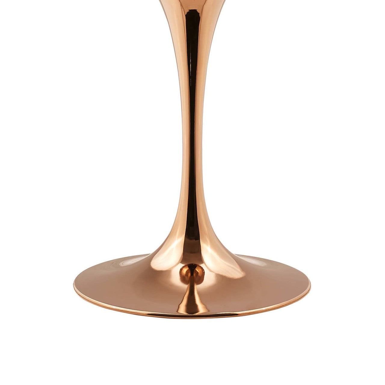 Lippa 36" Round Dining Table, Metal Steel Wood, White Rose Gold 15206