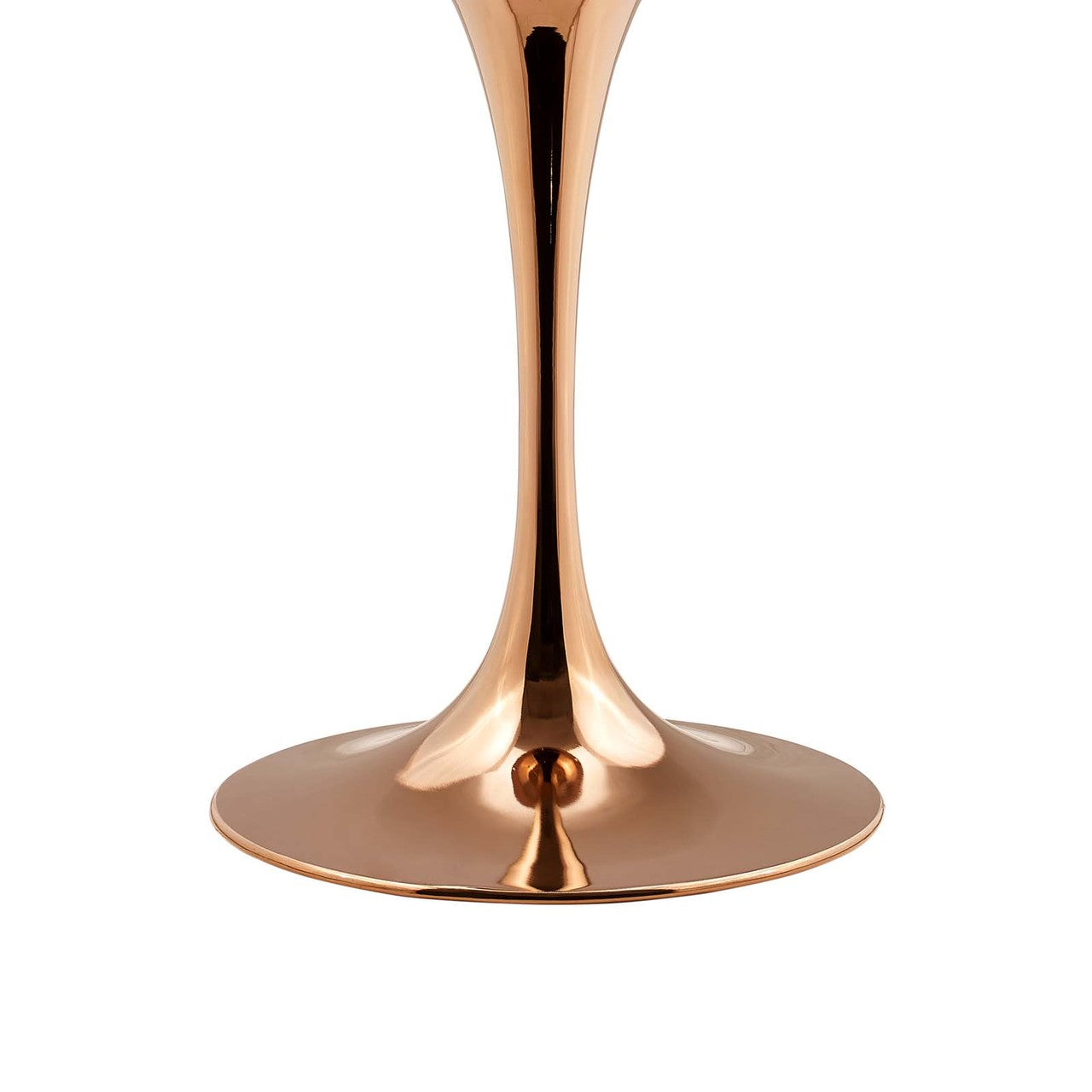 Lippa 28" Round Dining Table, Metal Steel Artificial Marble, White Rose Gold 14261