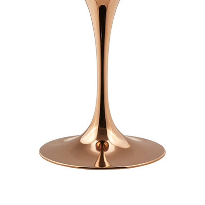 Lippa 36" Round Dining Table, Metal Steel Artificial Marble, White Rose Gold 15208