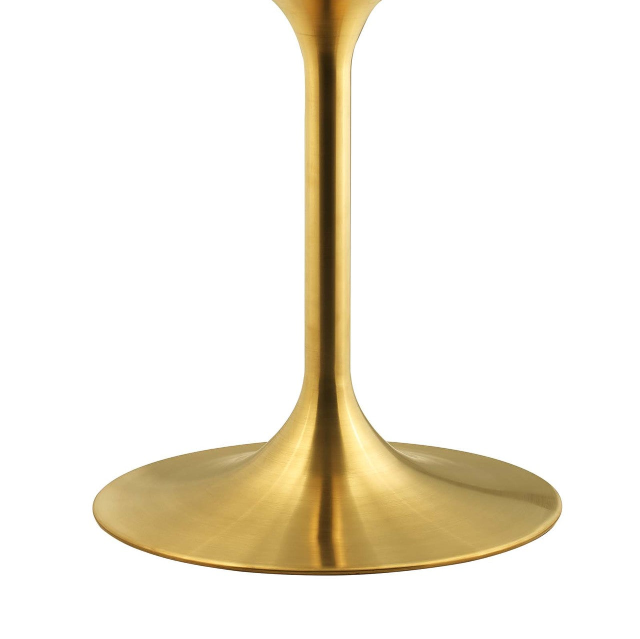Lippa 60" Round Dining Table, Metal Steel Wood, Gold White 15356