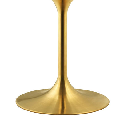 Lippa 47" Round Dining Table, Metal Steel Artificial Marble, Gold White 15215