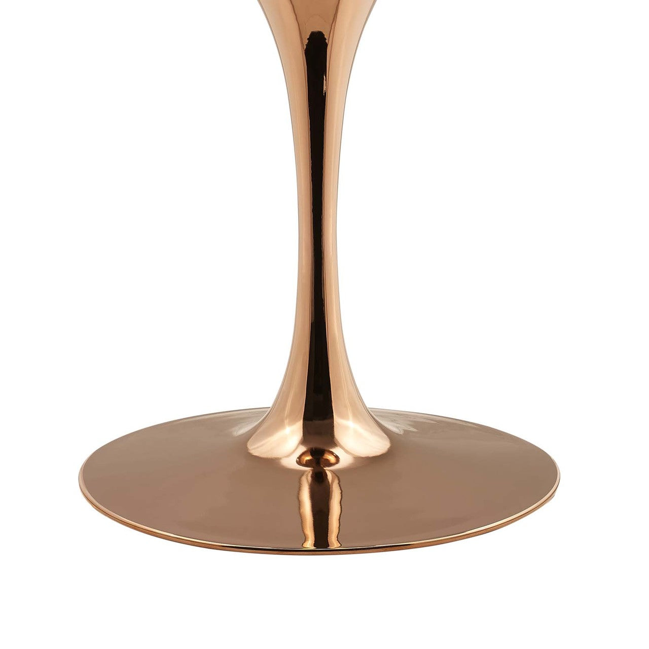 Lippa 60" Round Dining Table, Metal Steel Wood, White Rose Gold 15695