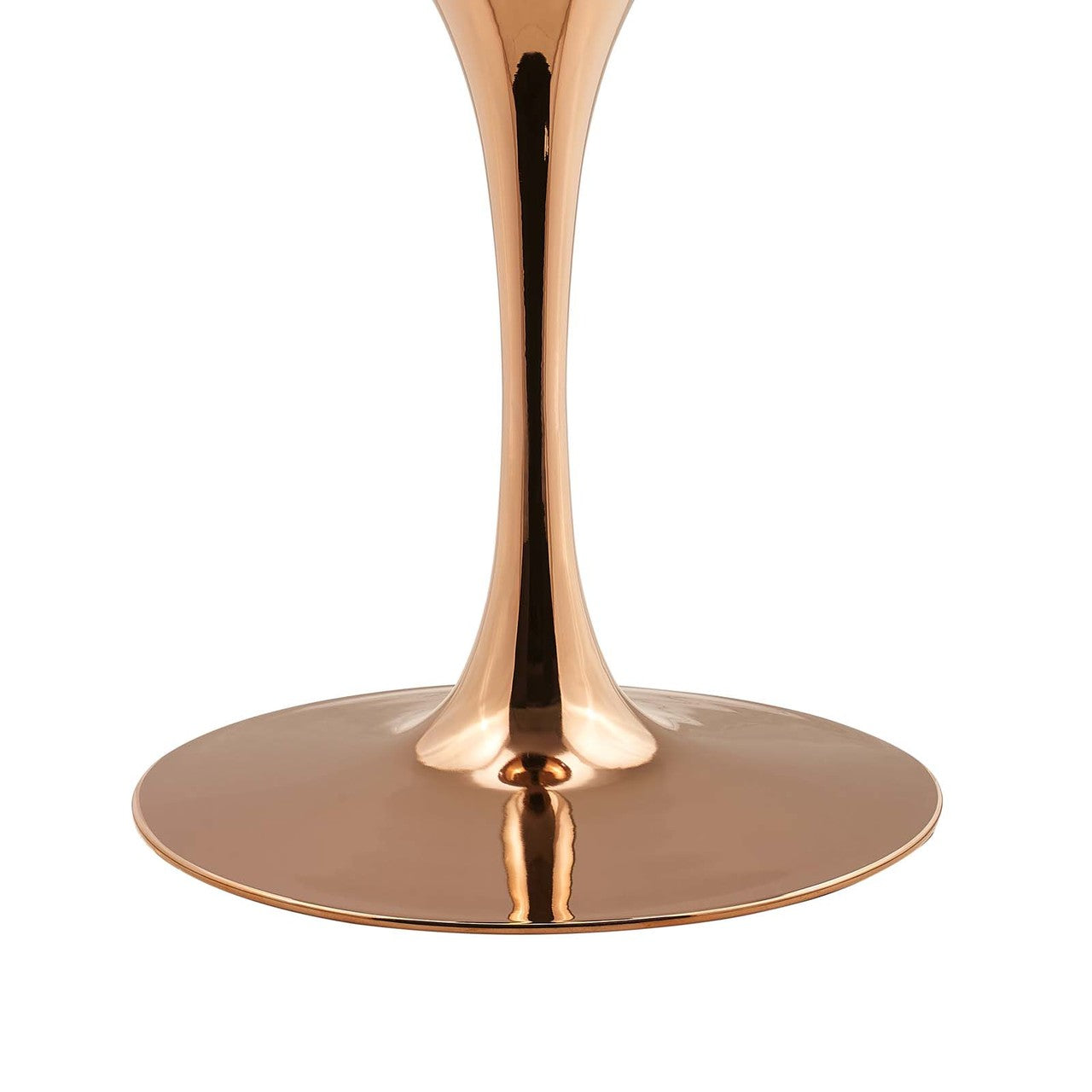 Lippa 60" Round Dining Table, Metal Steel Artificial Marble, White Rose Gold 15697