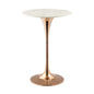Lippa 28" Bar Table, Metal Steel Artificial Marble, White Rose Gold 15233