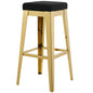 Arrive Gold Stainless Steel Upholstered Velvet Bar Stool, Velvet Fabric Metal Steel, Gold Black 15234