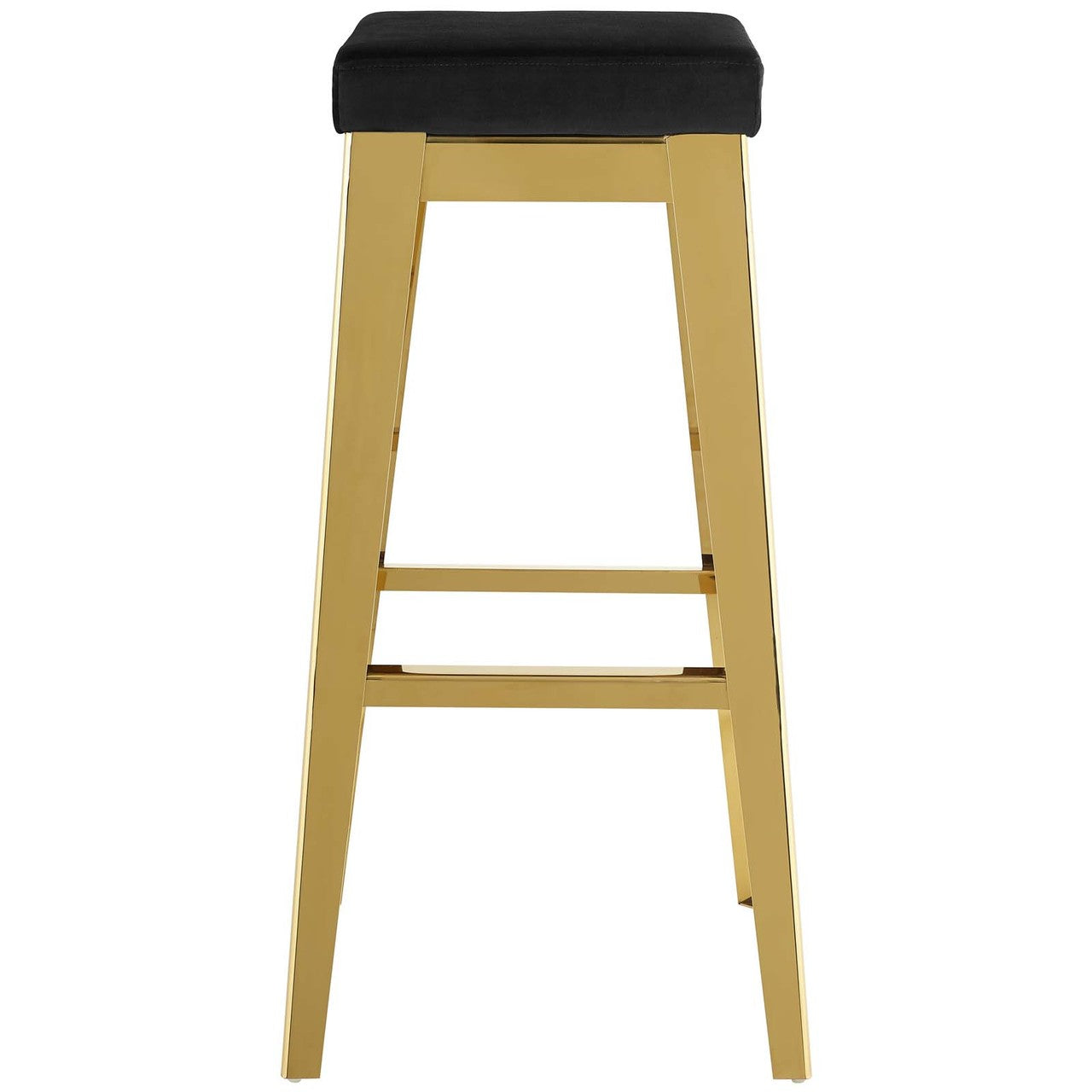 Arrive Gold Stainless Steel Upholstered Velvet Bar Stool, Velvet Fabric Metal Steel, Gold Black 15234