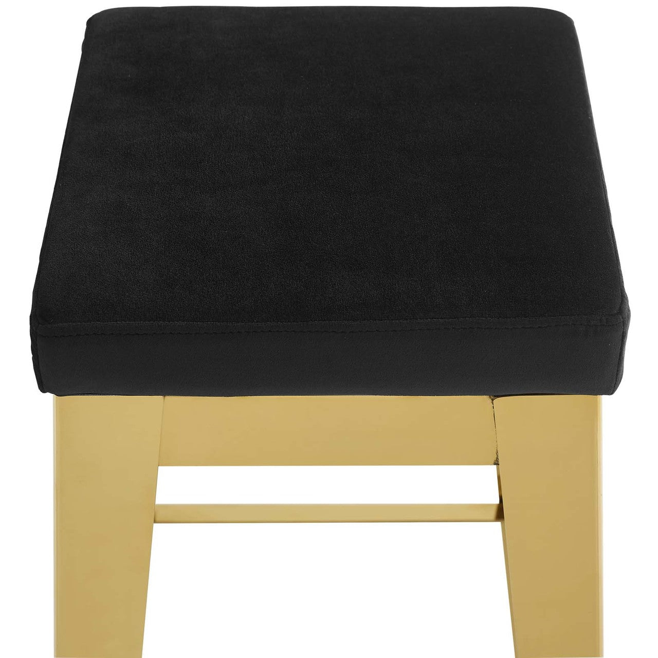 Arrive Gold Stainless Steel Upholstered Velvet Bar Stool, Velvet Fabric Metal Steel, Gold Black 15234