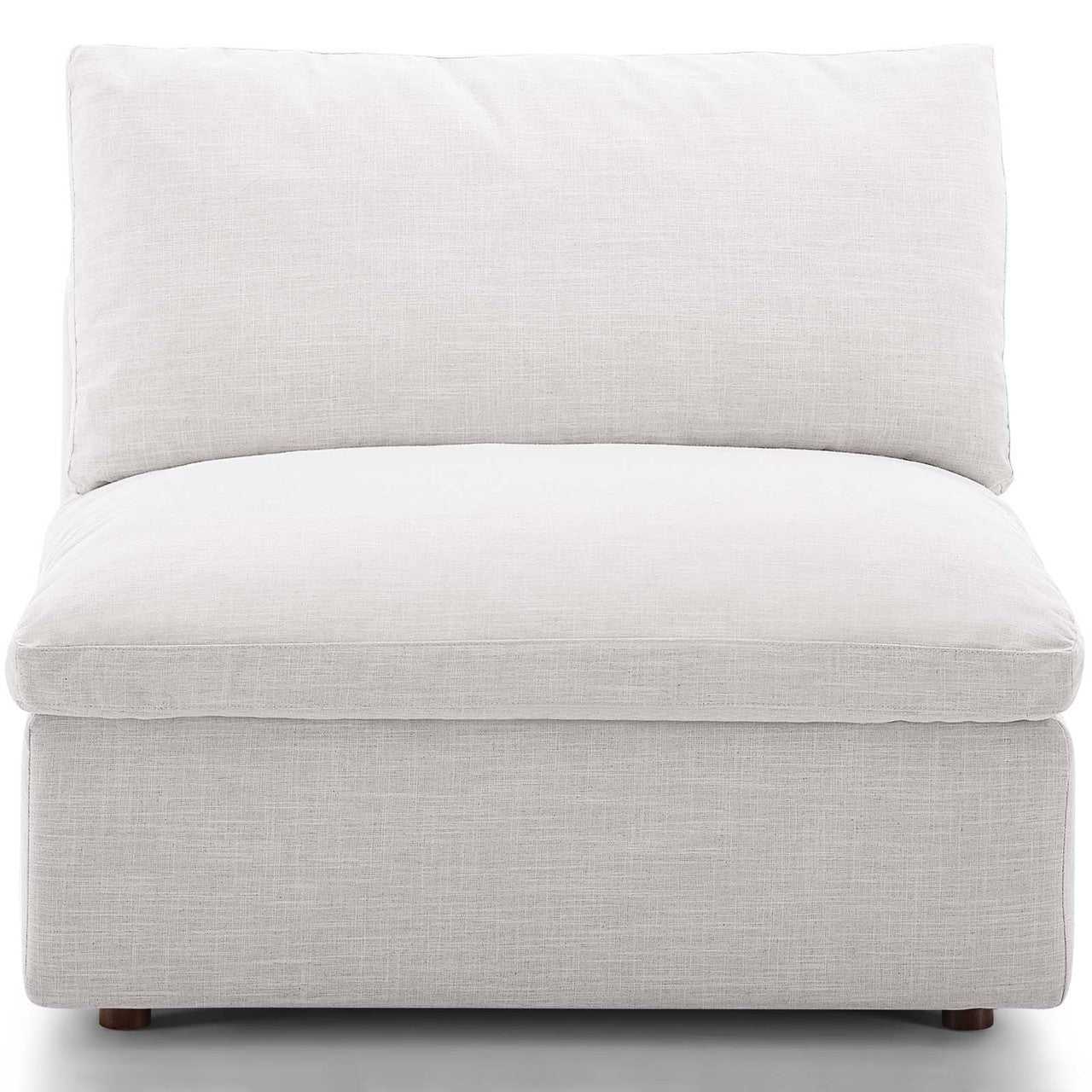 Commix Down Filled Overstuffed Armless Chair, Fabric, Beige 15700