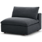 Commix Down Filled Overstuffed Armless Chair, Fabric, Grey Gray 15701