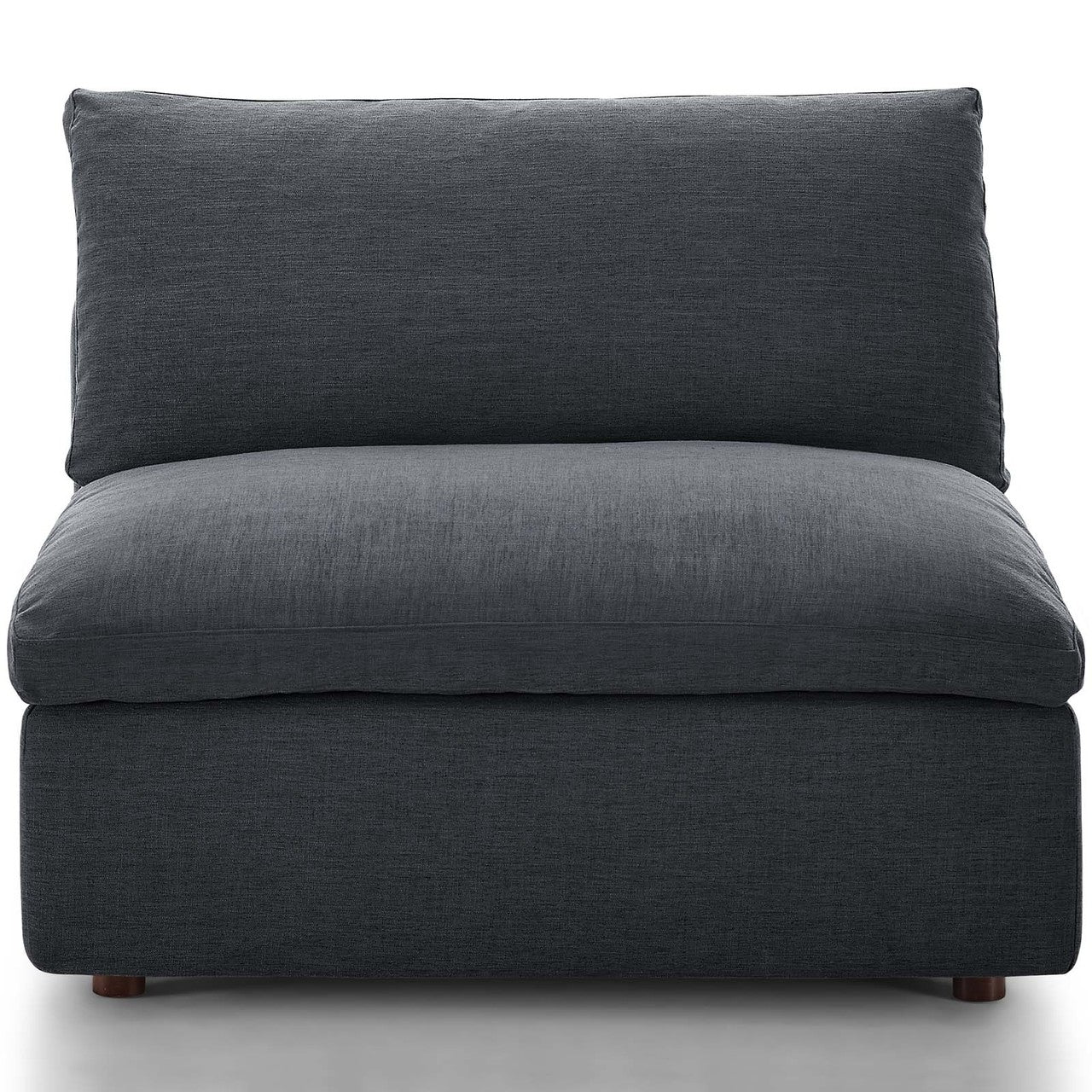 Commix Down Filled Overstuffed Armless Chair, Fabric, Grey Gray 15701