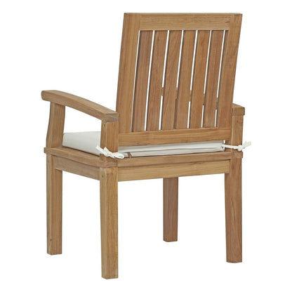 Marina 7 Piece Outdoor Patio Teak Outdoor Dining Set, Wood, White Natural 14269