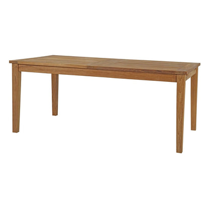 Marina 7 Piece Outdoor Patio Teak Outdoor Dining Set, Wood, Natural 14270