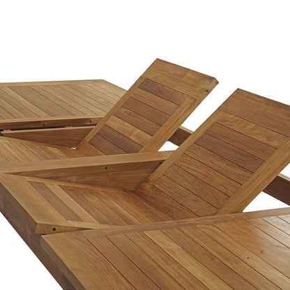 Marina 11 Piece Outdoor Patio Teak Outdoor Dining Set, Wood, White Natural 14272