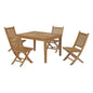 Marina 5 Piece Outdoor Patio Teak Outdoor Dining Set, Wood, Natural 14278