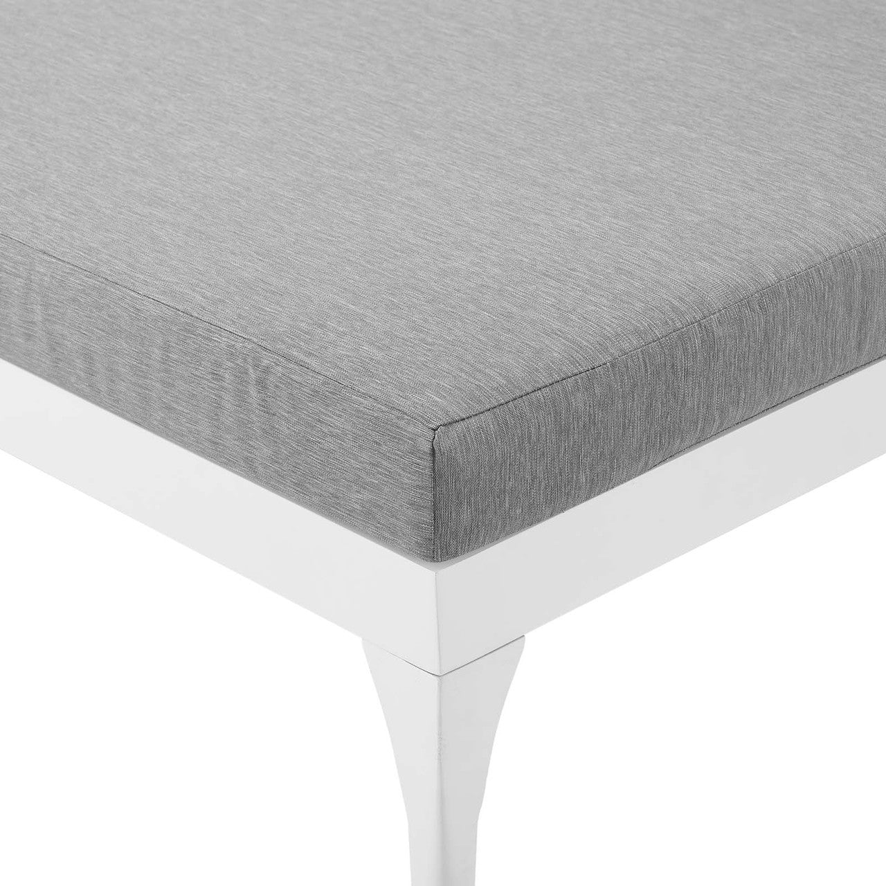 Perspective Cushion Outdoor Patio Chaise Lounge Chair, Fabric Aluminium, White Grey Gray 15372