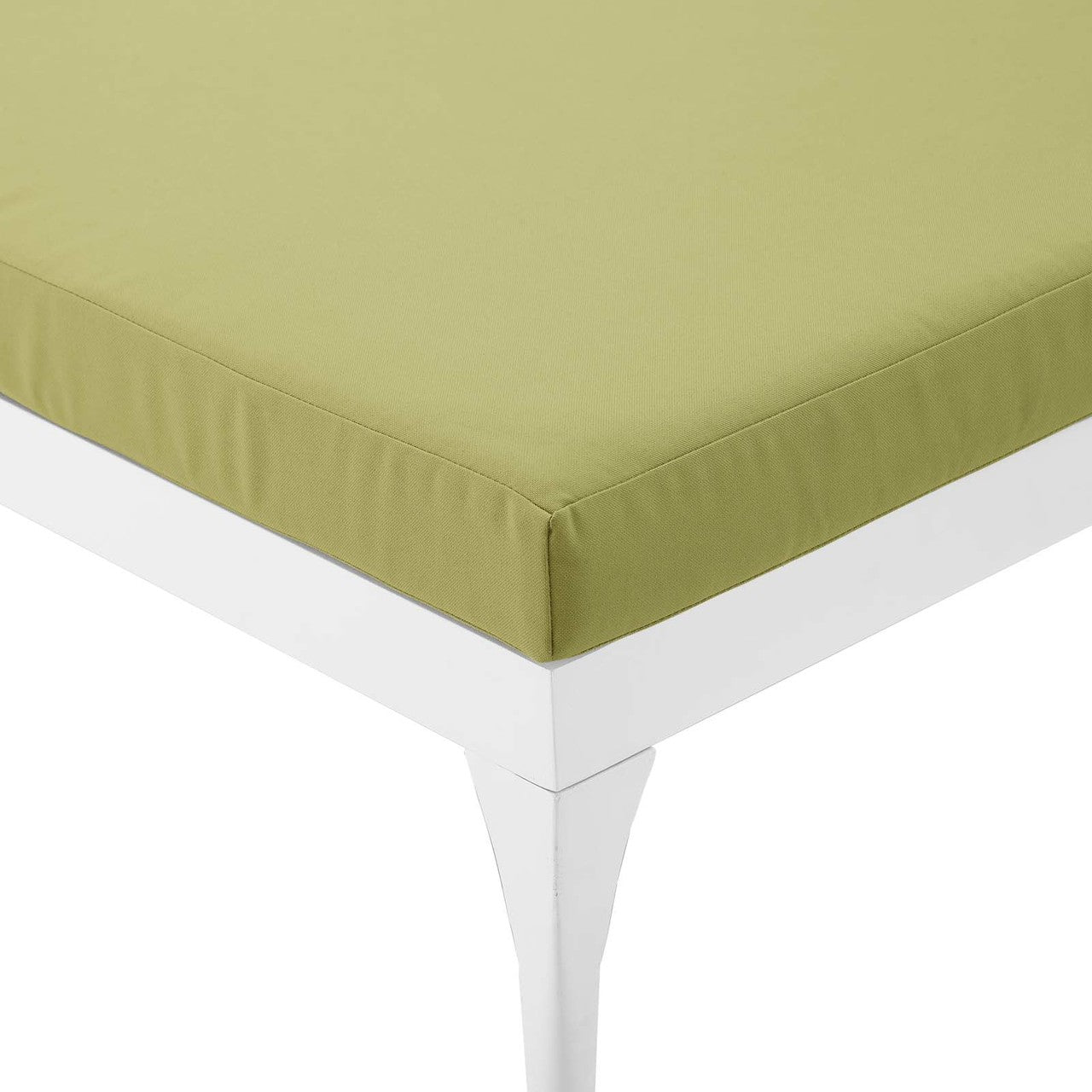 Perspective Cushion Outdoor Patio Chaise Lounge Chair, Fabric Aluminium, Green White 15374