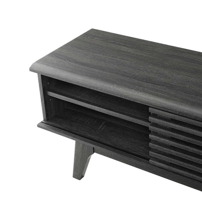 Render 70" Entertainment Center TV Stand, Wood, Dark Grey Gray, 18155