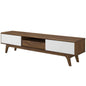 Envision 70" Media Console Wood TV Stand, Wood, Natural Brown White 15378
