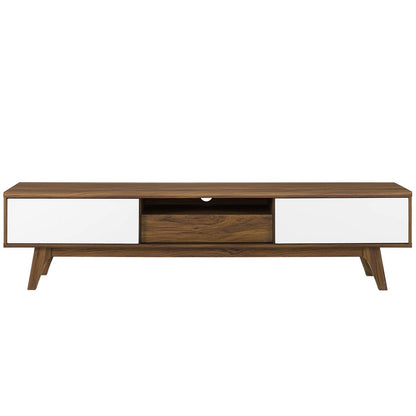 Envision 70" Media Console Wood TV Stand, Wood, Natural Brown White 15378