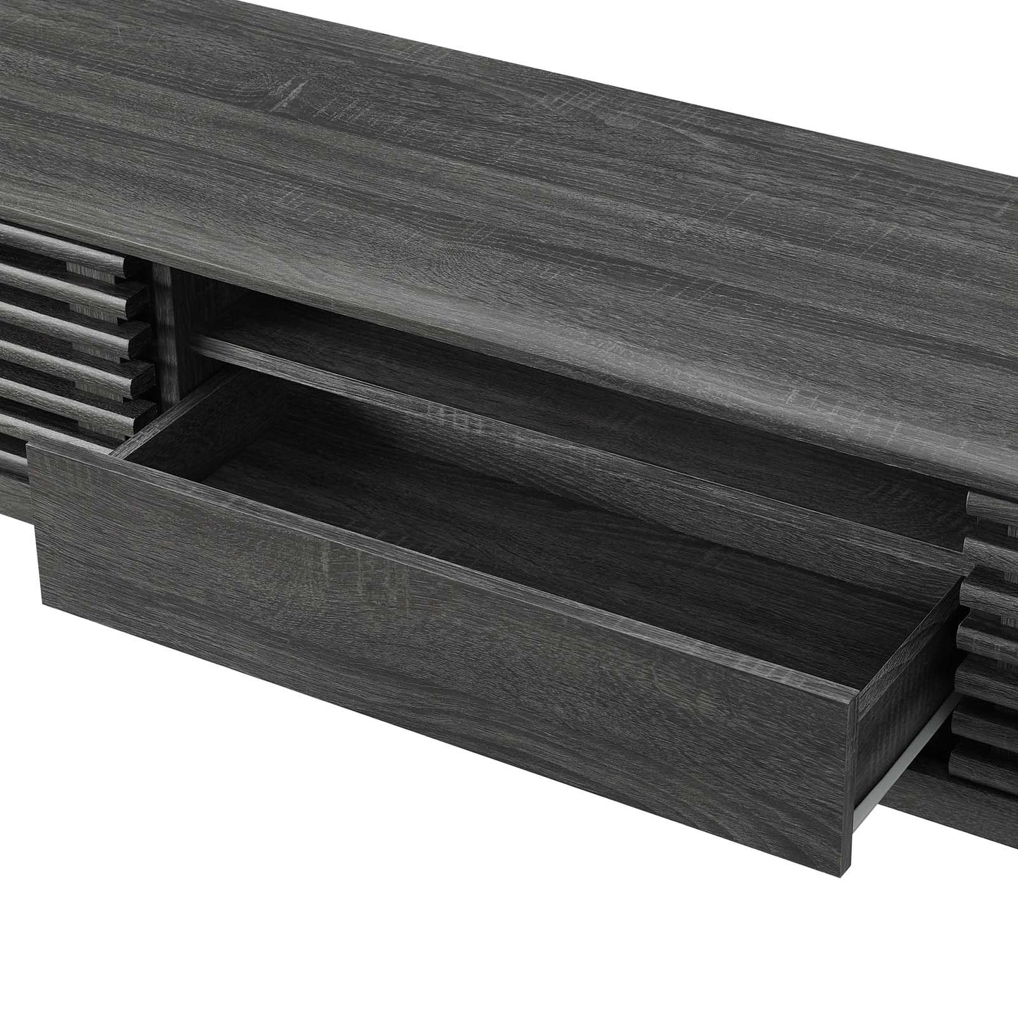 Render 70" TV Stand, Wood, Dark Grey Gray, 18158