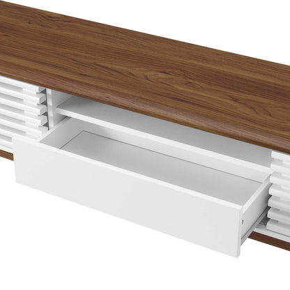 Render 70" TV Stand, Wood, Brown Walnut White, 18160