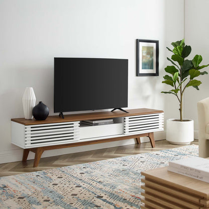 Render 70" TV Stand, Wood, Brown Walnut White, 18160