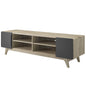Tread 70" Media Console TV Stand, Wood, Grey Gray Natural 15380