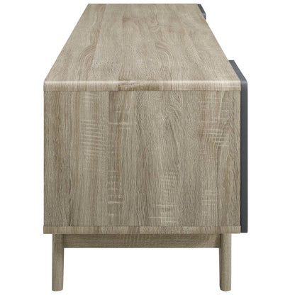 Tread 70" Media Console TV Stand, Wood, Grey Gray Natural 15380