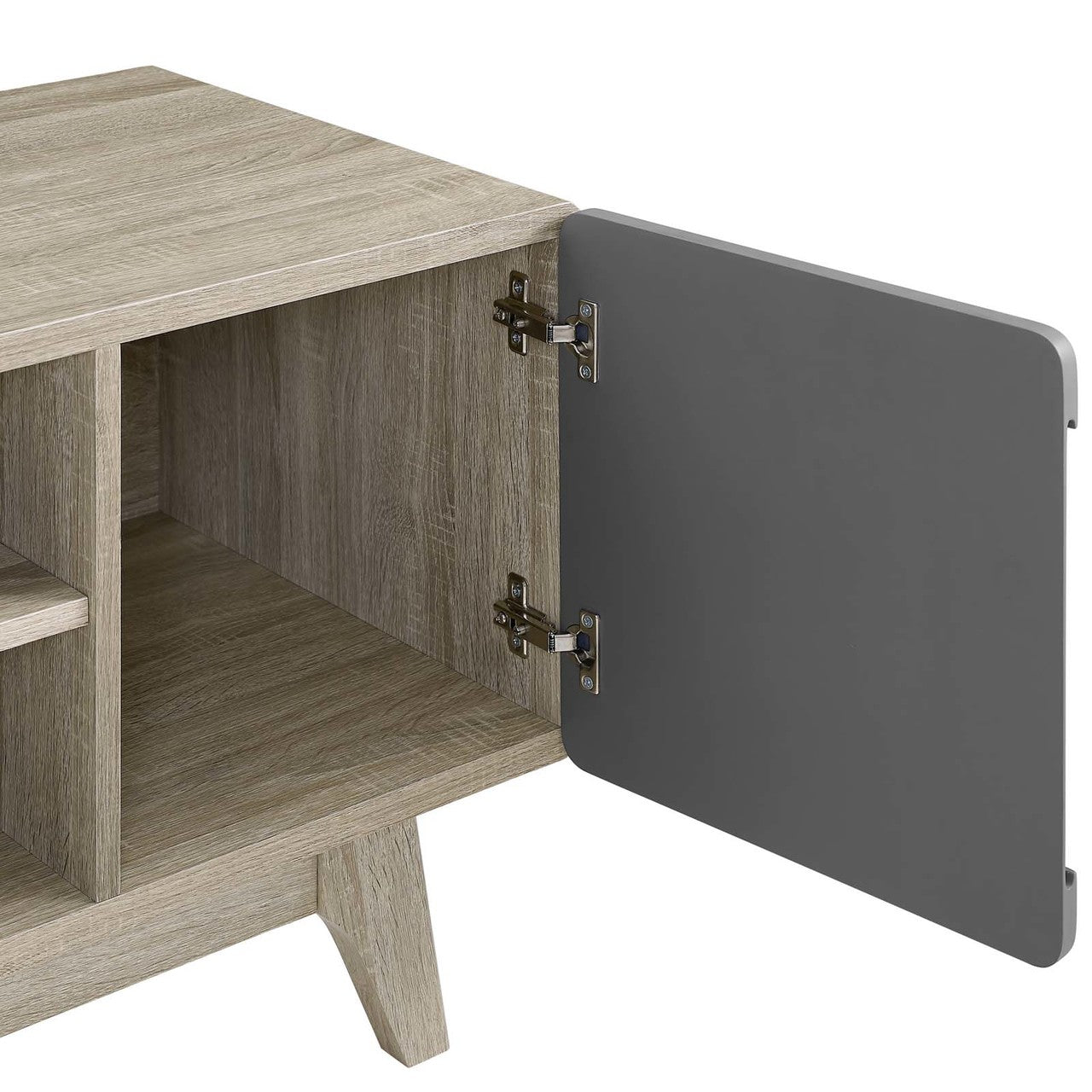 Tread 70" Media Console TV Stand, Wood, Grey Gray Natural 15380