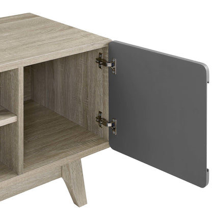 Tread 70" Media Console TV Stand, Wood, Grey Gray Natural 15380