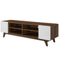 Tread 70" Media Console TV Stand, Wood, Natural Brown White 15381