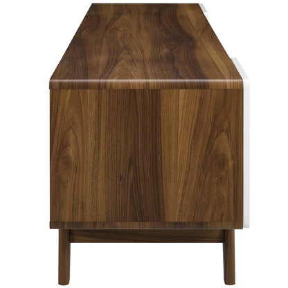 Tread 70" Media Console TV Stand, Wood, Natural Brown White 15381