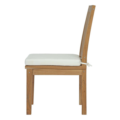 Marina 7 Piece Outdoor Patio Teak Outdoor Dining Set, Wood, White Natural 14290